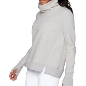 Athleta Grey Funnel Neck Pullover Sweatshirt